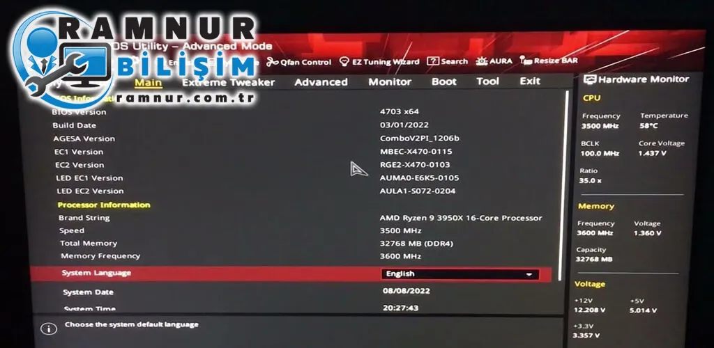  BIOS Yükleme ve Güncelleme